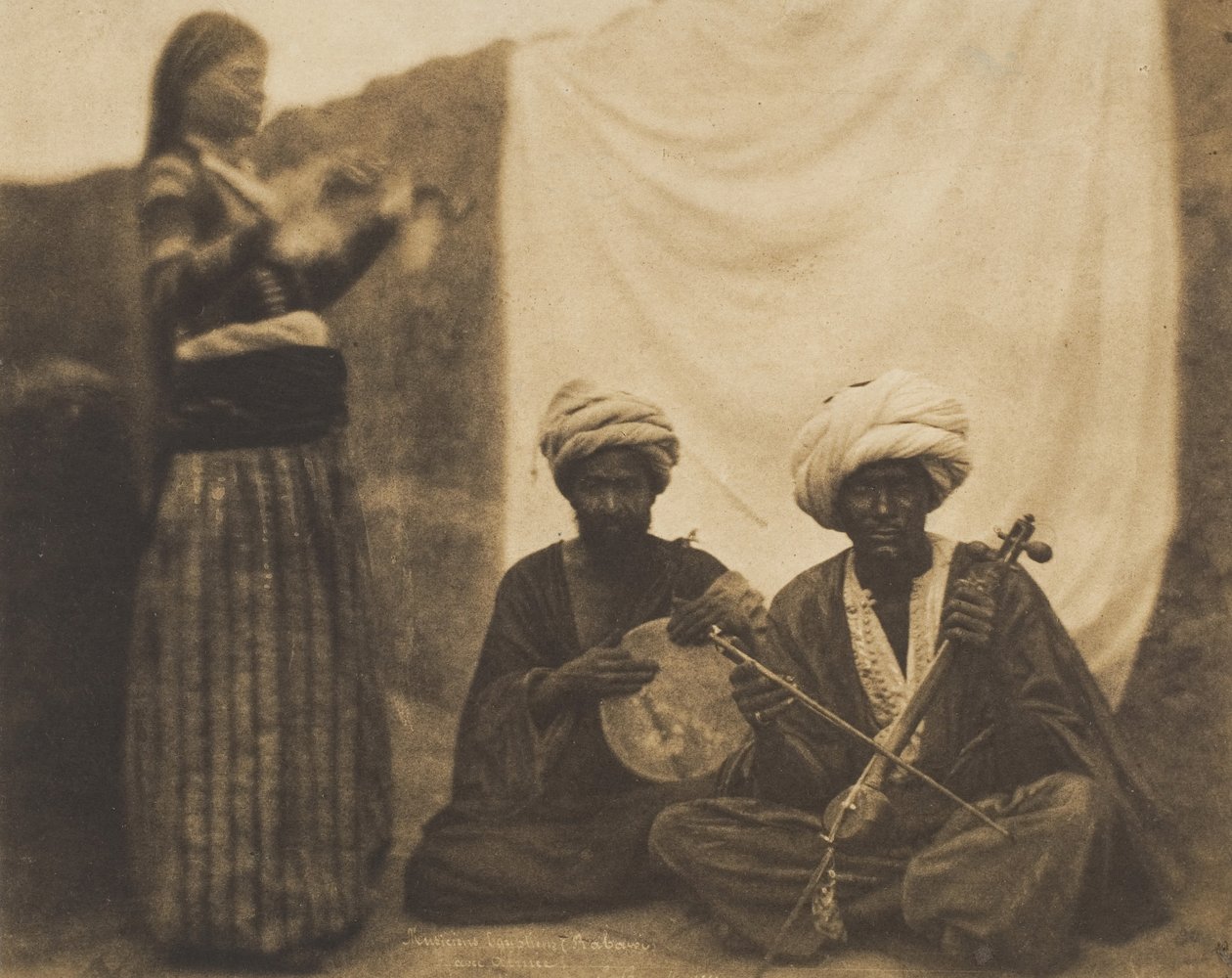 Egyptiläiset muusikot Rawabí ja Almée, 20. helmikuuta 1852. tekijältä Ernest Benecke