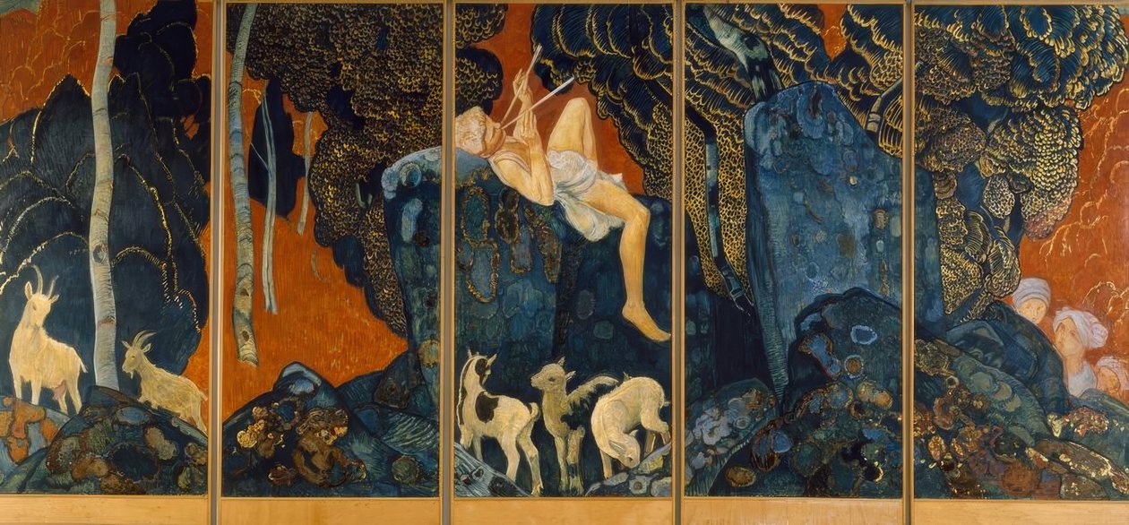 Paimen soittaa huilua tekijältä Ernest Bieler