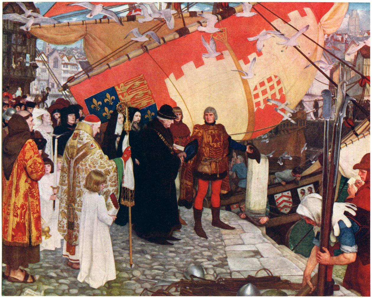 John ja Sebastian Cabotin lähtö Bristolista vuonna 1497, 1900-1930 tekijältä Ernest Board