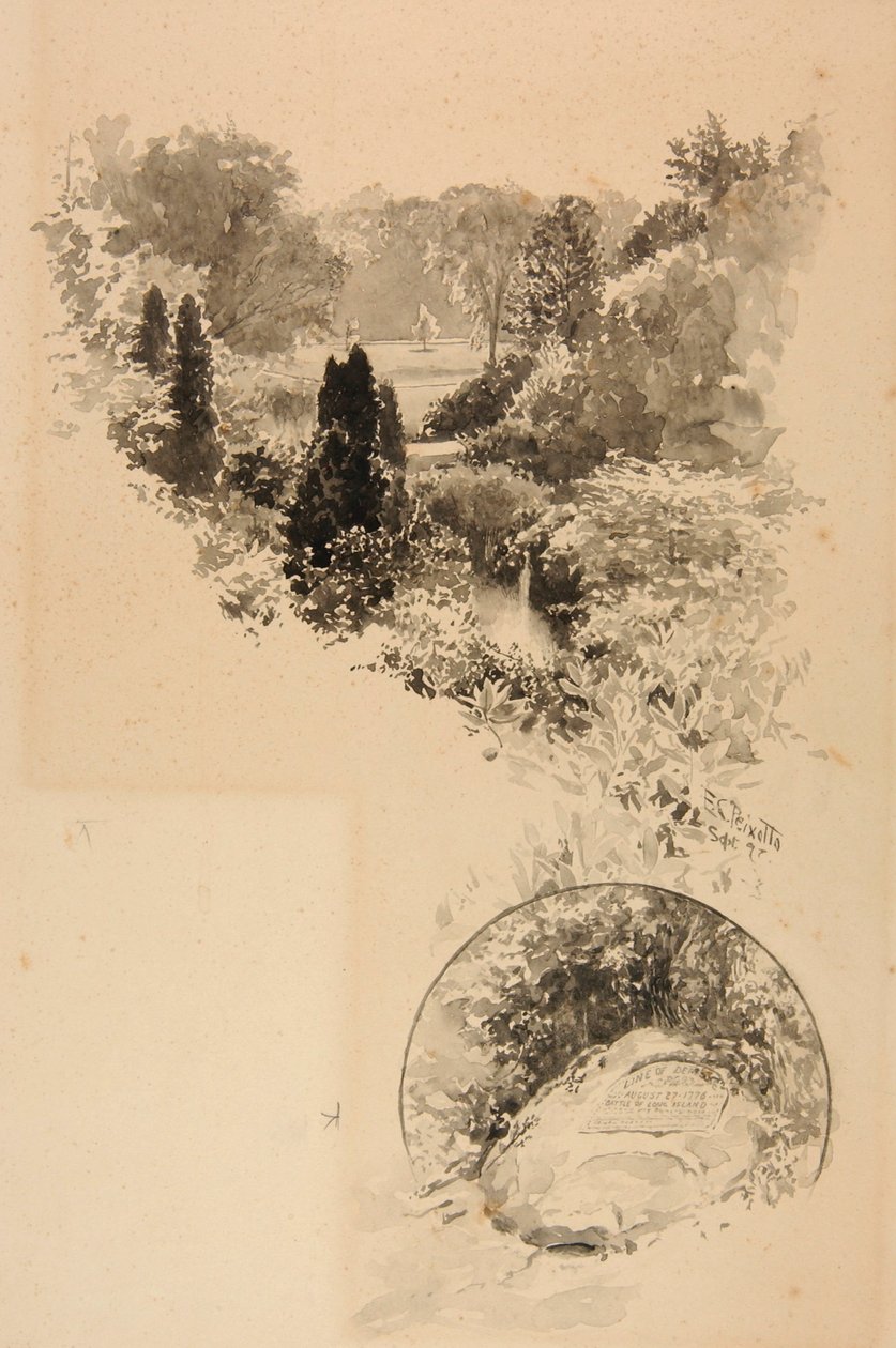 Battle Pass, Prospect Park, Long Islandin taistelun tapahtumapaikka tekijältä Ernest C. Peixotto