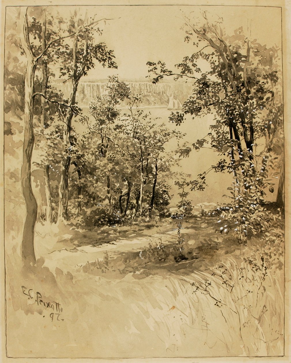 New York, Washingtonin linnakkeen sijainti, näkymä Fort Leen linnakkeeseen tekijältä Ernest C. Peixotto