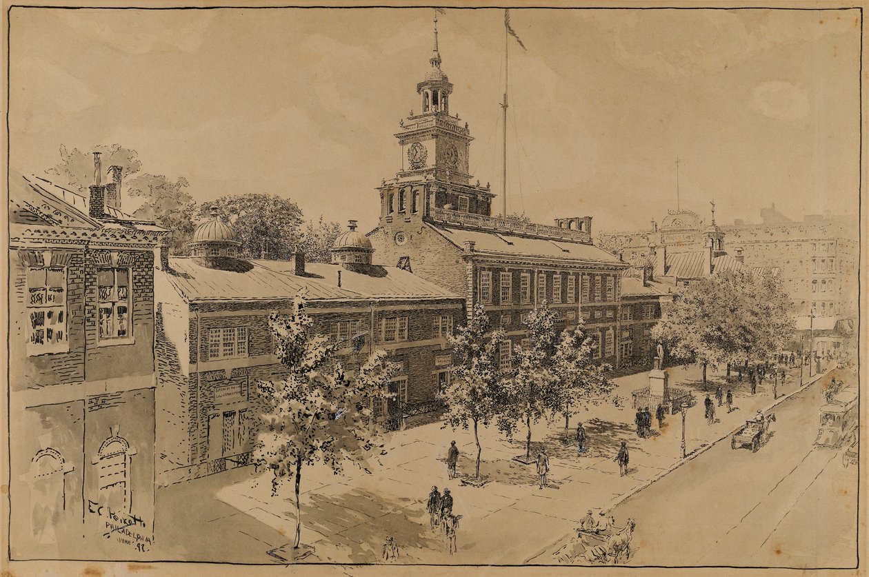 Philadelphia, Independence Hall, Chestnut Street tekijältä Ernest C. Peixotto