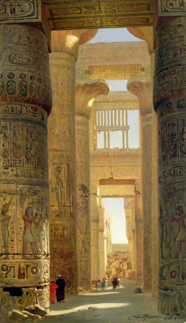 Karnakin temppeli, Great Hypostyle Hall, 1890 tekijältä Ernest Carl Eugen Koerner