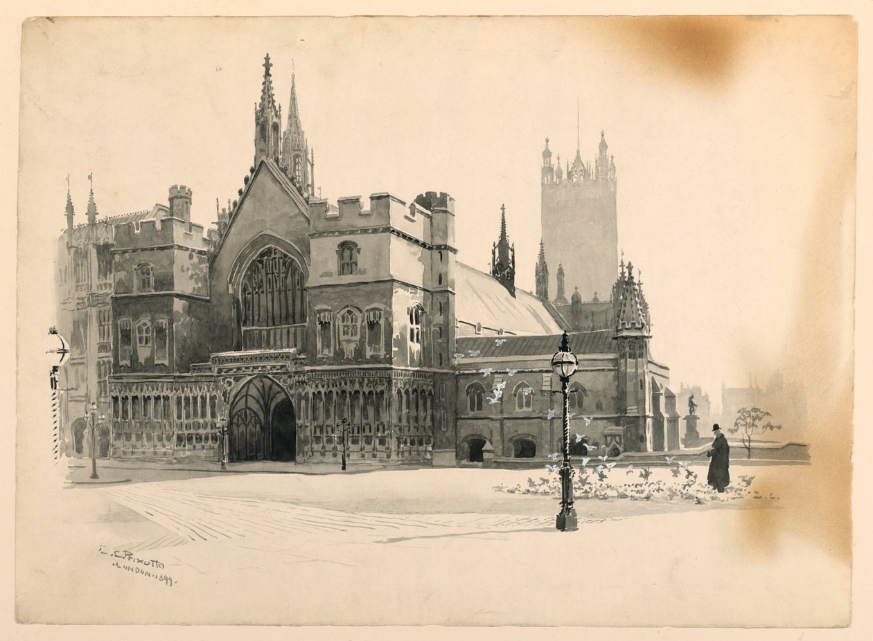 Westminster Hallin ulkopuoli tekijältä Ernest Clifford Peixotto