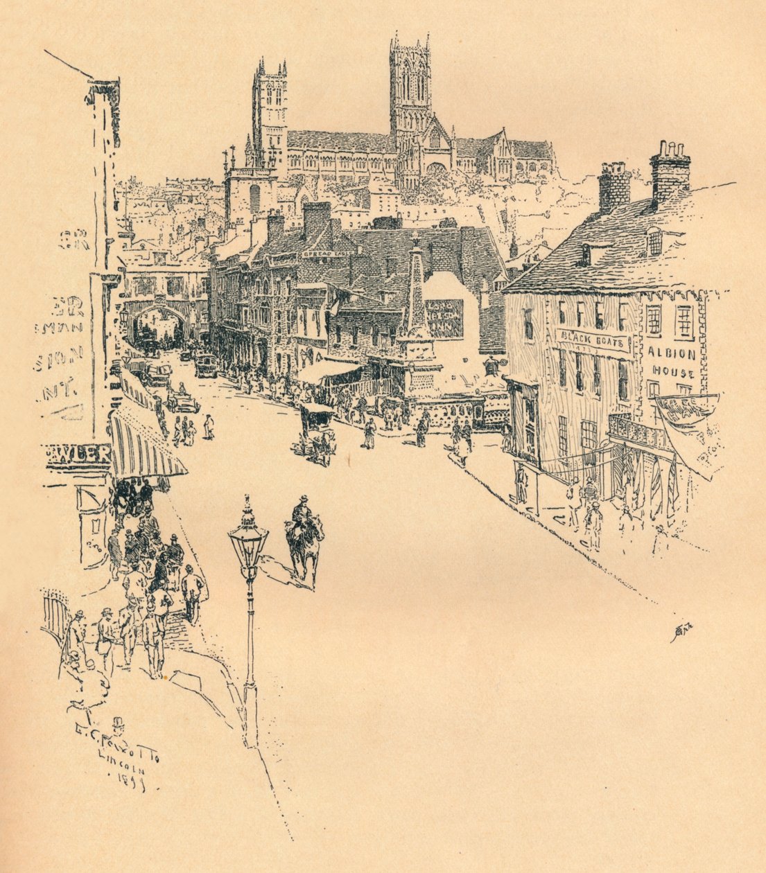 High Street, Lincoln, 1899 tekijältä Ernest Clifford Peixotto