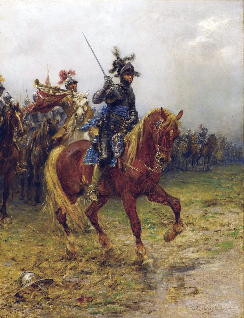 Ruprecht Pfalzista sanoi Rupert Rein tai Prinssi Rupert, sotilas, kaivertaja ja keksijä - Prince Rupert, kreivi Palatine of the Rein (1619-1682), Duke of Cumberland, kirjoittanut Crofts, Ernest (1847-1911). öljy kankaalle tekijältä Ernest Crofts