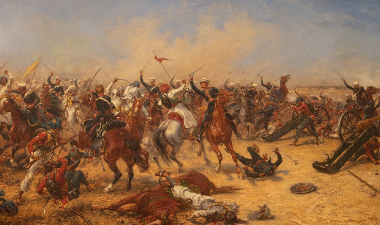 Moodkeen taistelu 18. joulukuuta 1845, n. 1890 (Öljy kankaalle) tekijältä Ernest Crofts