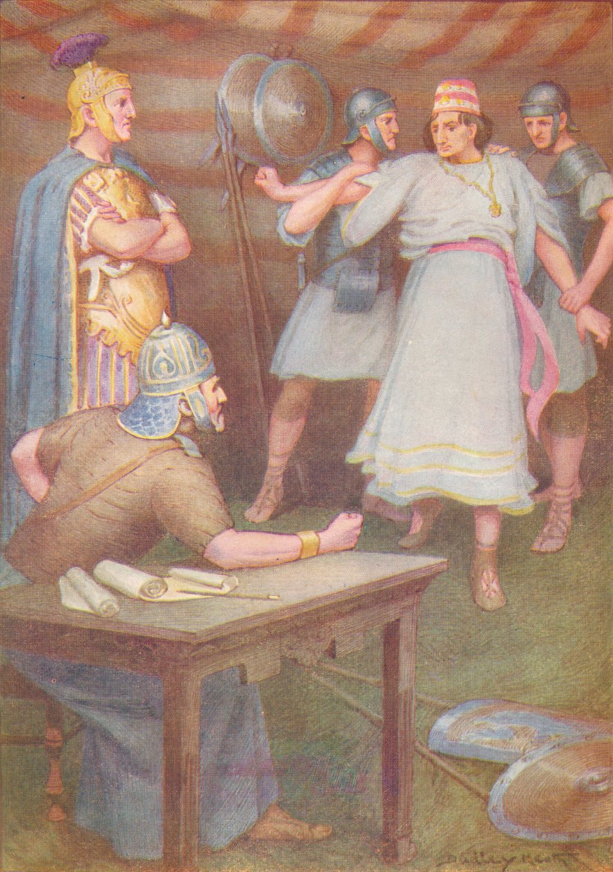 "Jugurtha tuli appinsa teltalle aseettomana", c1912 1912 tekijältä Ernest Dudley Heath