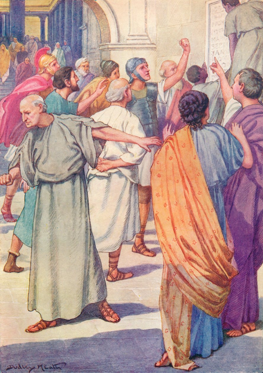 "Listat tuomituista ripustettiin foorumille", c1912 1912 tekijältä Ernest Dudley Heath