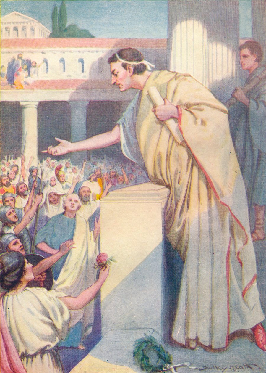 Seuraavana aamuna Cicero piti toisen puheen Catilinaa vastaan, vuonna 1912 1912 tekijältä Ernest Dudley Heath