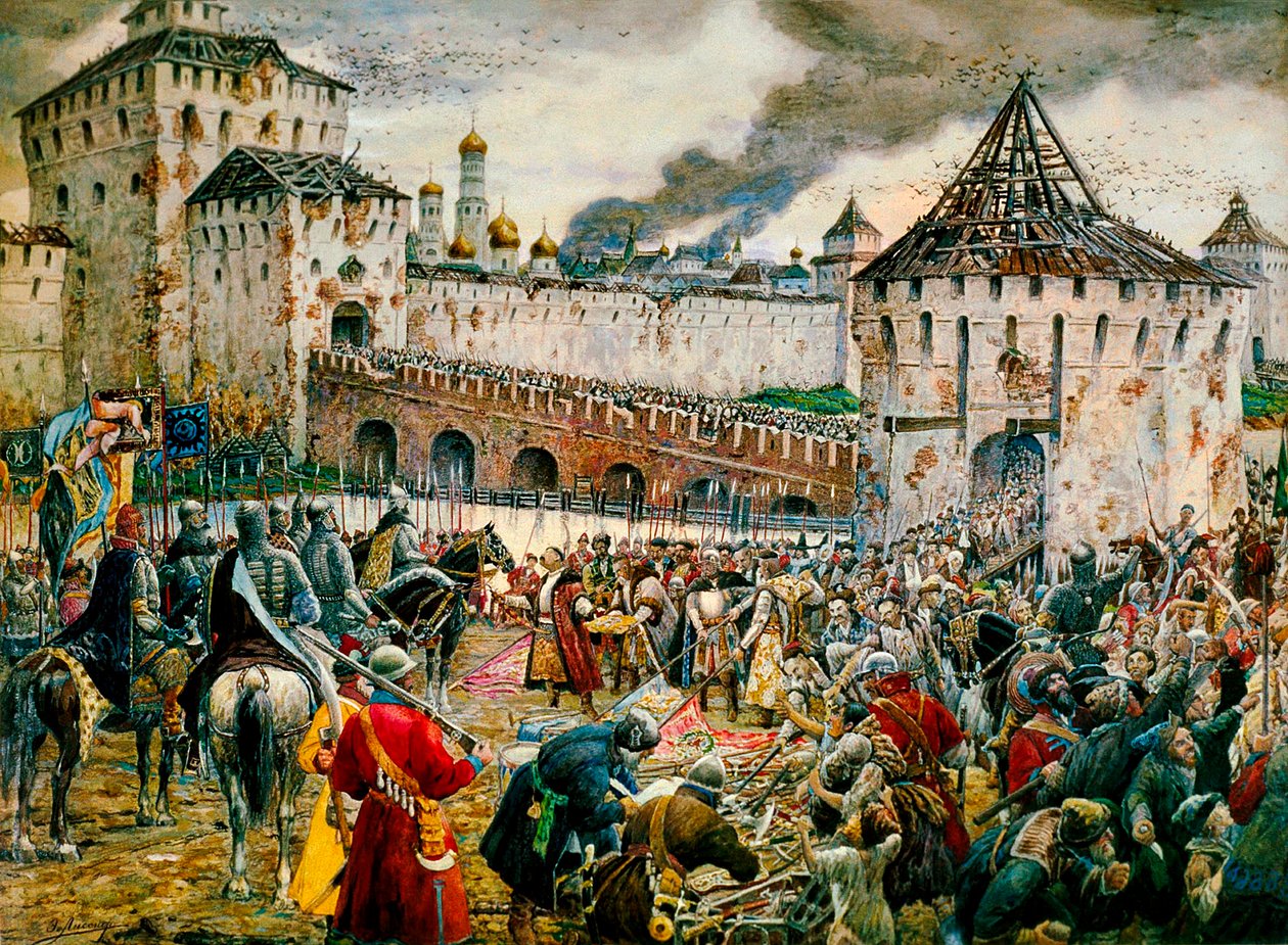 Puolalaisten hyökkääjien karkottaminen Moskovan Kremlistä, 1612 1800-luvun loppu tai 1900-luvun alku tekijältä Ernest Ernestovich Lissner