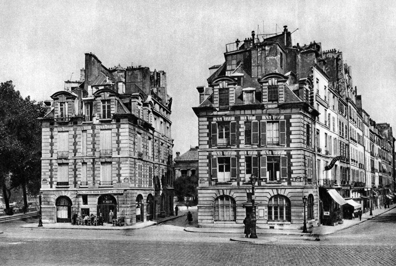 Ludvig XIII:n kauden vanhat talot Pont Neufia päin, Pariisi, 1931. tekijältä Ernest Flammarion