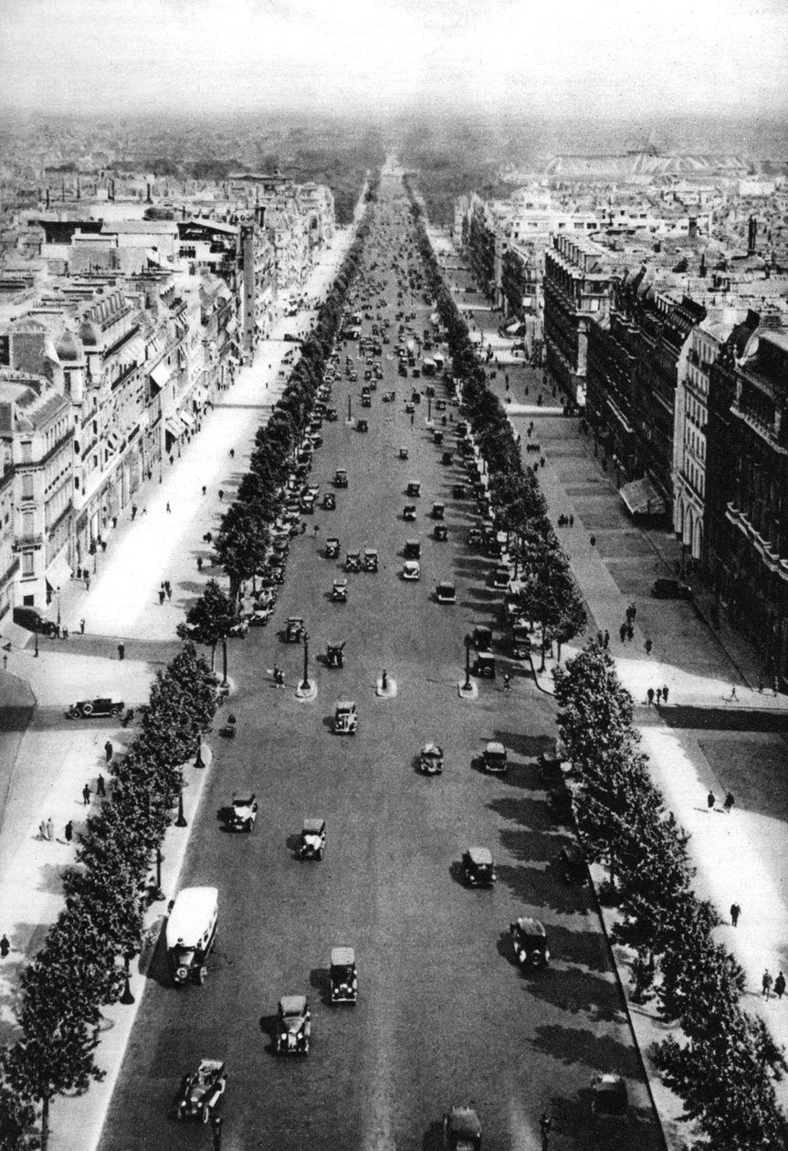 Näkymä Avenue des Champs Elysees -kadulle, Pariisi, 1931. tekijältä Ernest Flammarion