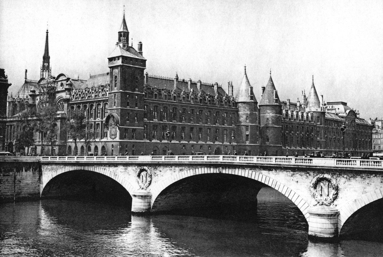 Näkymä tuomioistuimista ja Pont Neufista Seine-joelta, Pariisi, 1931. tekijältä Ernest Flammarion