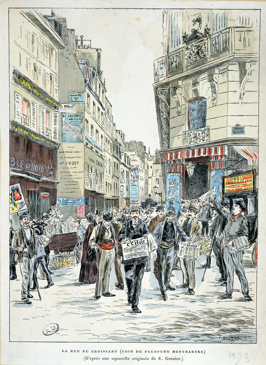 Näkymä Rue de Croissantille Pariisin 11. kaupunginosassa, 1893 tekijältä Ernest Grenier