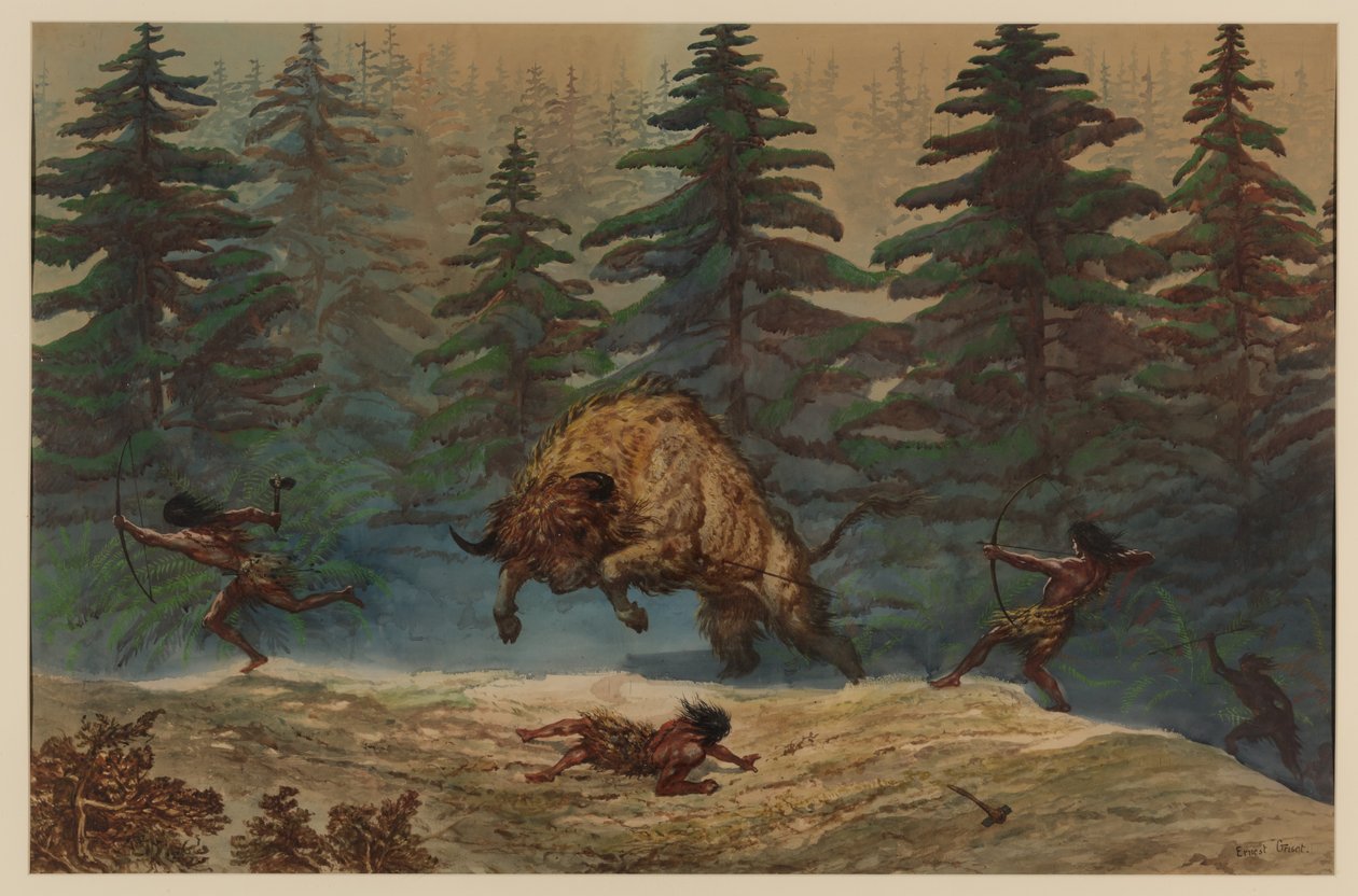 Biisonin metsästys, 1871 tekijältä Ernest Henry Griset
