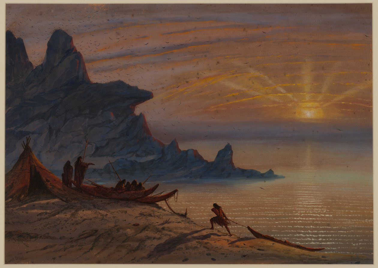 Auringonlasku, 1871 tekijältä Ernest Henry Griset