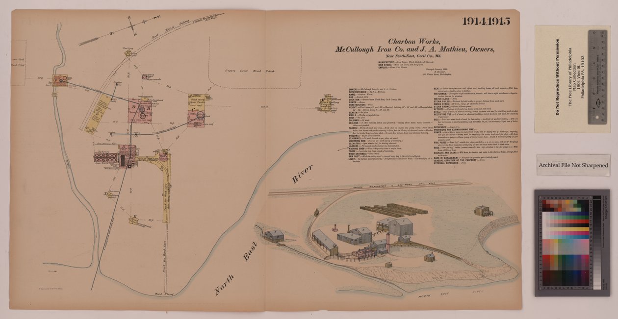 Charbon Works, Maryland, Hexamer General Surveys, 1885 tekijältä Ernest Hexamer