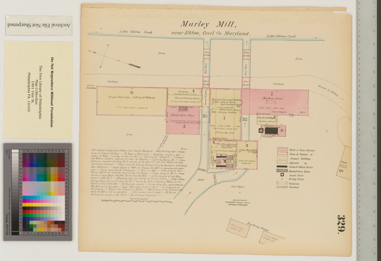 Marley Mill, Little Elkton Creek, Maryland, Hexamer General Surveys, 1867 tekijältä Ernest Hexamer