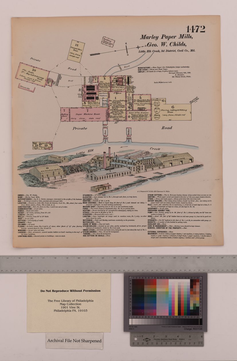 Marley Paper Mills, Maryland, Hexamer General Surveys, 1880 tekijältä Ernest Hexamer