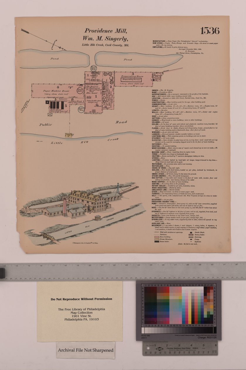 Providence Mill, Fair Hill, Maryland, Hexamer General Surveys, 1882 tekijältä Ernest Hexamer