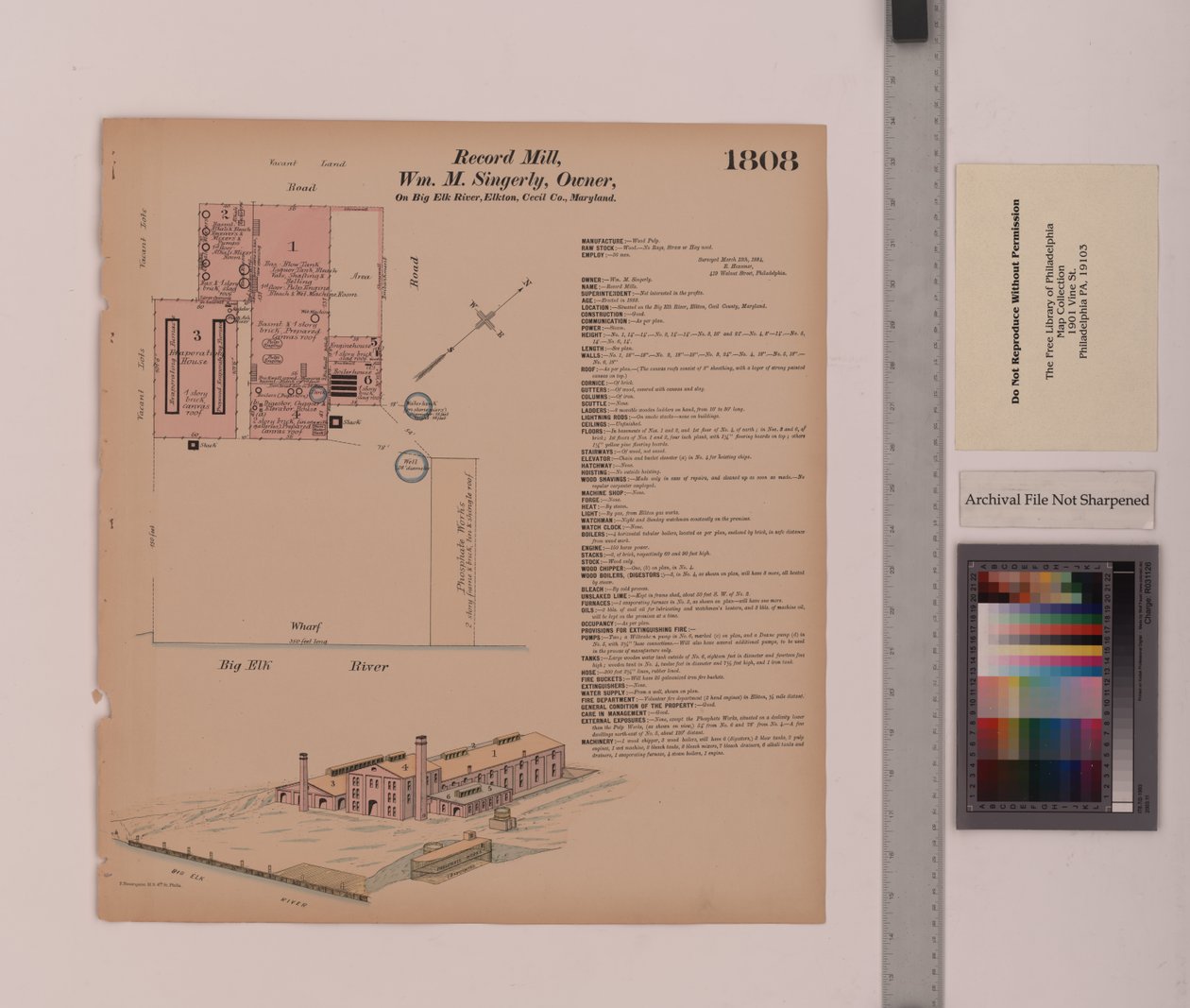 Record Mill, Elkton, Maryland, Hexamer General Surveys, 1884 tekijältä Ernest Hexamer