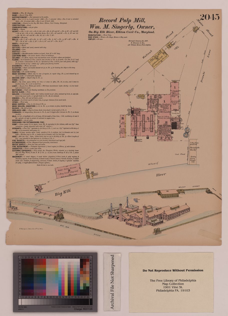 Record Pulp Mill, Elkton, Maryland, Hexamer General Surveys, 1808 tekijältä Ernest Hexamer