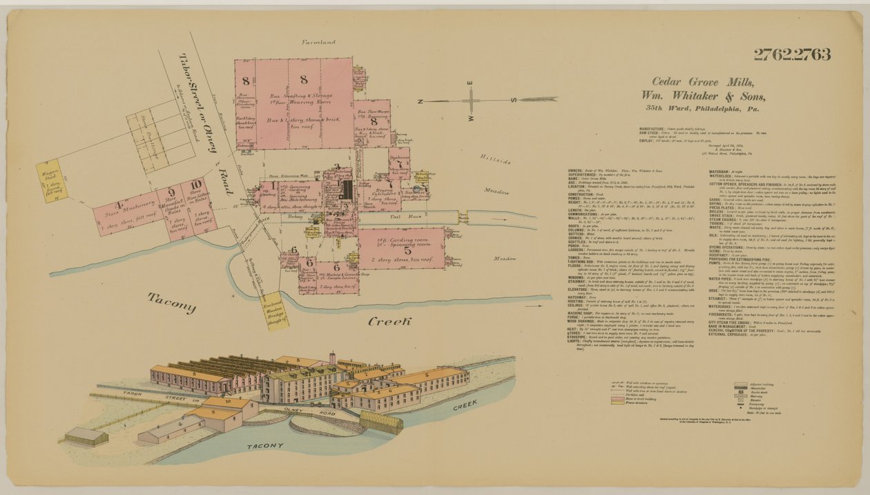 Tabor St. ja Olney Road, Hexamer General Surveys, 1894. tekijältä Ernest Hexamer
