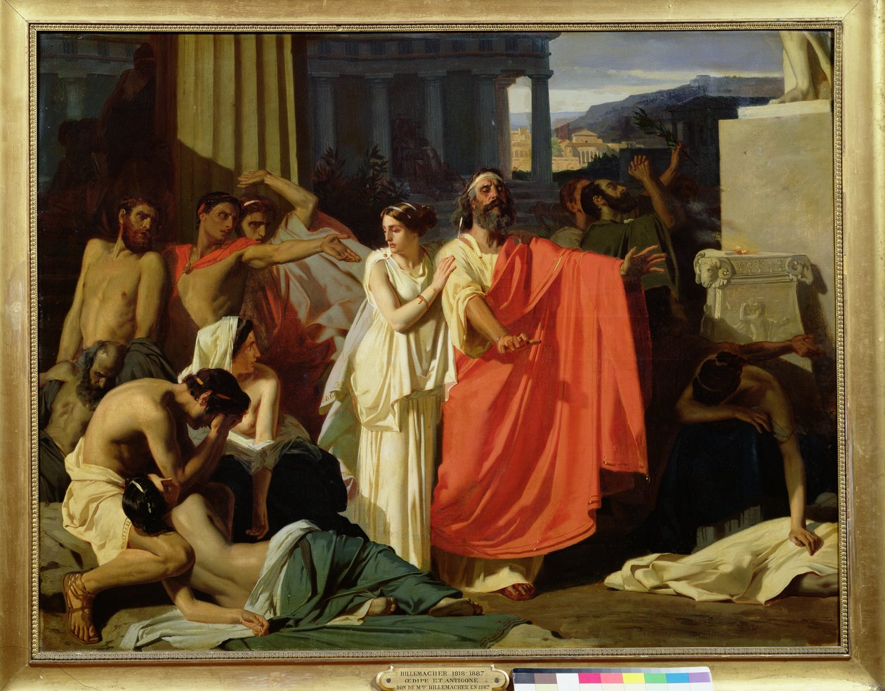 Oidipus ja Antigone karkotetaan Thebesiin, 1843 tekijältä Ernest Hillemacher