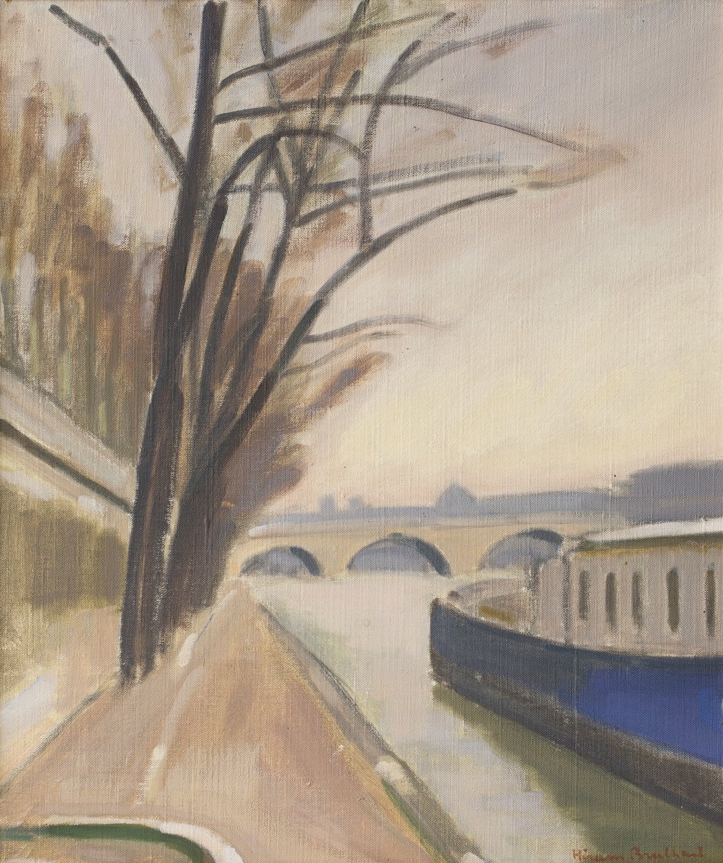 Pariisi, Seinen ranta, n. 1920-30 (öljy kankaalle) tekijältä Ernest Hiram Brülhart