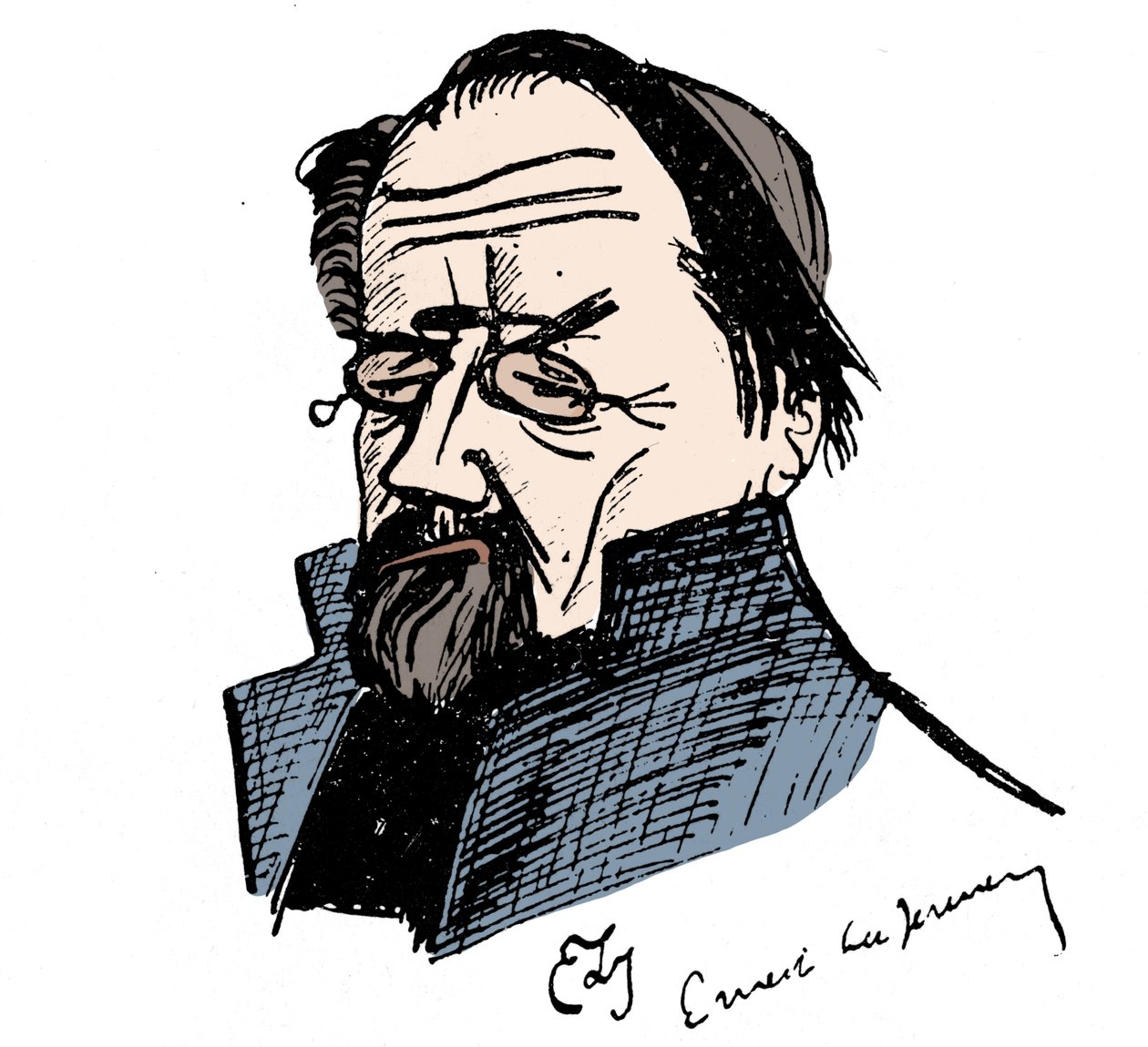 Ernest La Jeunesse (1874-1917) muotokuva Emile Zolasta (1840-1902). tekijältä Ernest La Jeunesse