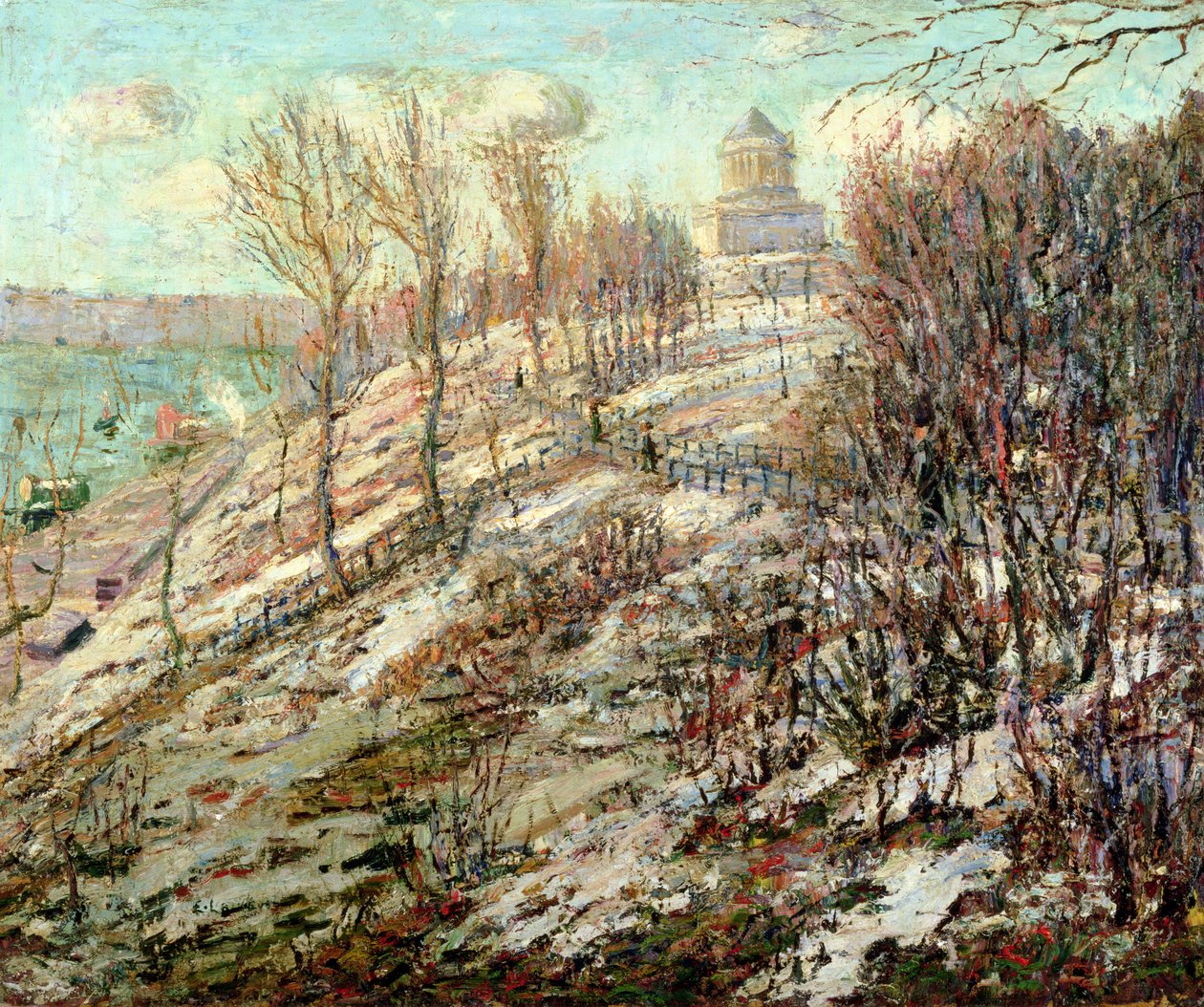 Grantin hauta, New Yorkin kansallinen monumentti, talvi (öljy kankaalle) tekijältä Ernest Lawson