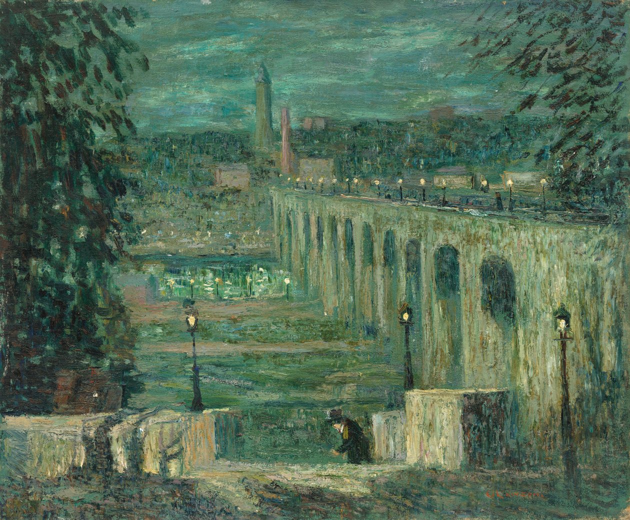 High Bridge yöllä, New York City tekijältä Ernest Lawson