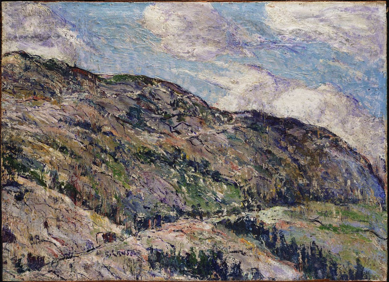 Vuoristomaisema - kukkuloita sumussa tekijältä Ernest Lawson