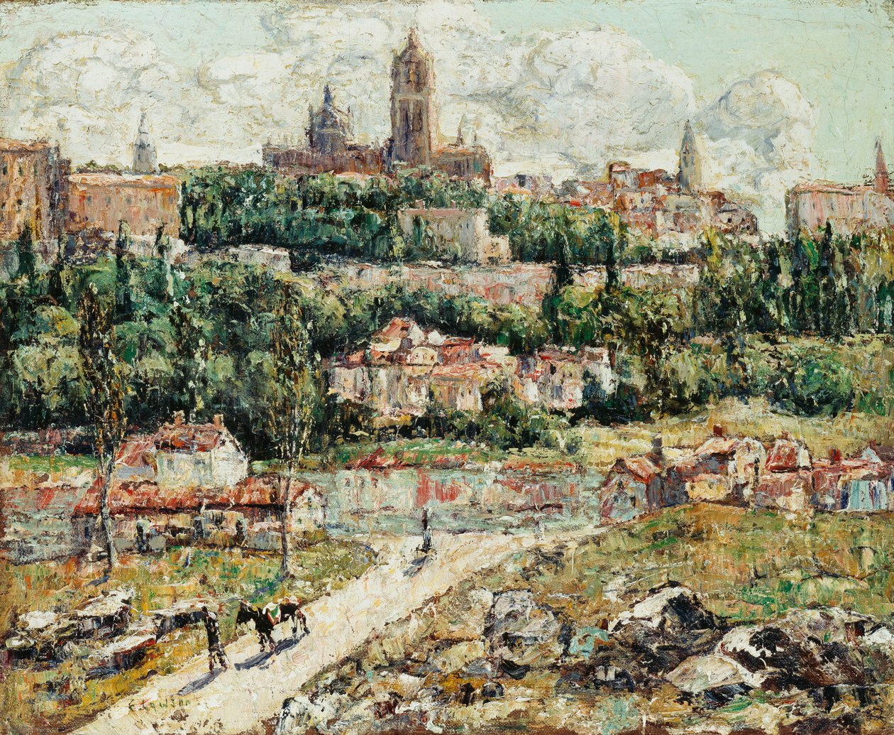 Segovia, Espanja, n. 1916 (öljy kankaalle) tekijältä Ernest Lawson
