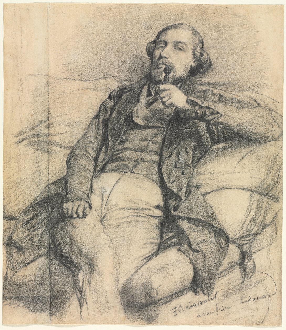Mies Tupakoiva tekijältä Ernest Meissonier