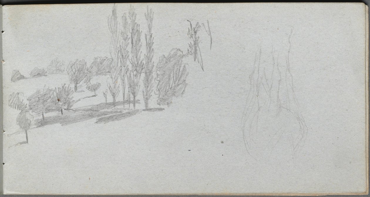 Luonnoskirja, sivu 18: Hevos- ja maisematutkimus. tekijältä Jean Louis Ernest Meissonier