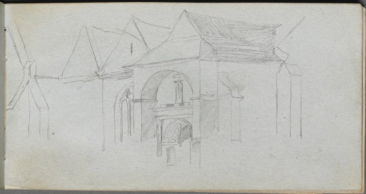 Luonnoskirja, sivu 22: Arkkitehtuuritutkimus. tekijältä Jean Louis Ernest Meissonier