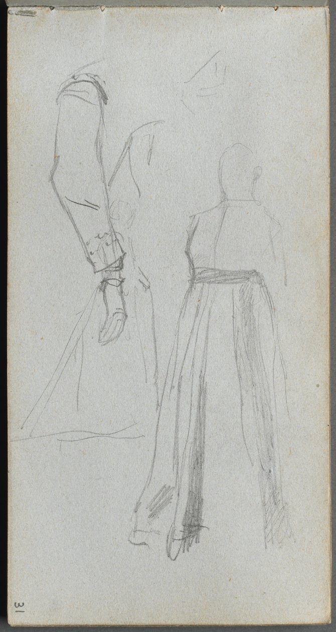Luonnoskirja, sivu 31: Kuvien tutkimus. tekijältä Jean Louis Ernest Meissonier