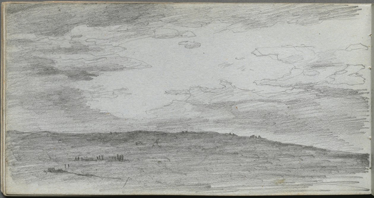 Luonnoskirja, sivu 34: Maisematutkimus. tekijältä Jean Louis Ernest Meissonier