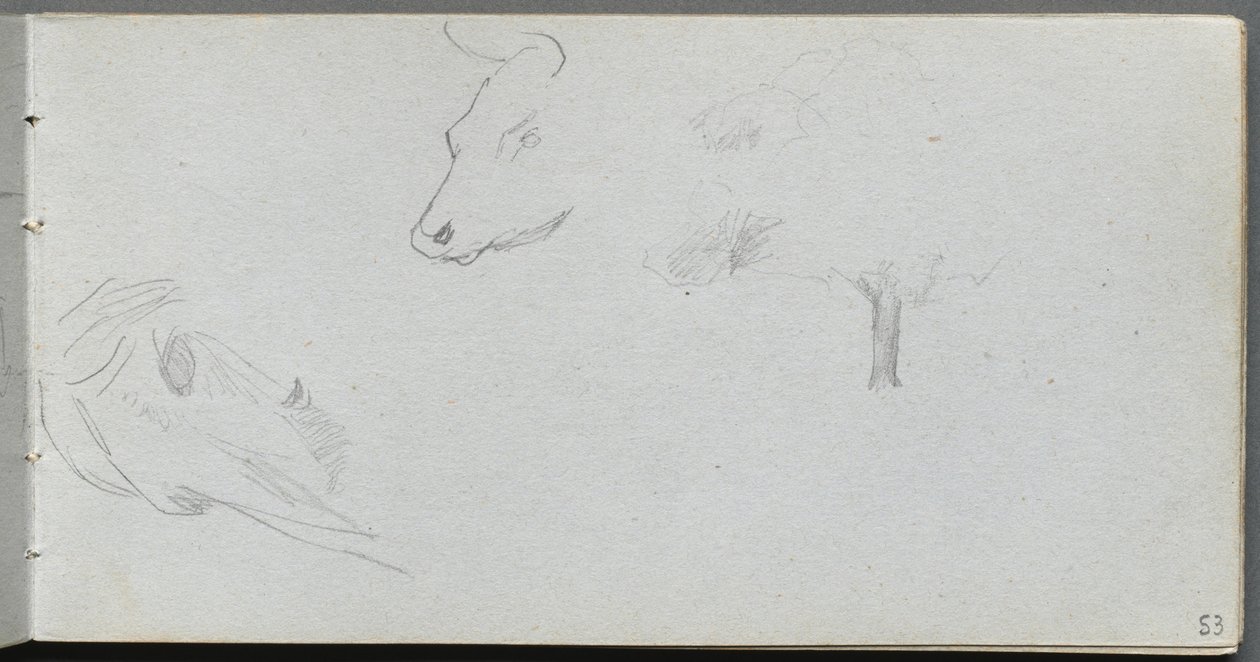 Luonnoslehti, sivu 53: Animal Studies ja Tree Study tekijältä Ernest Meissonier