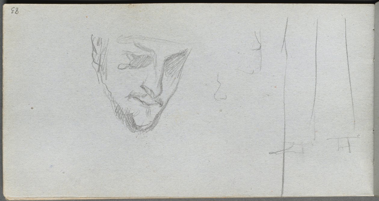 Luonnoskirja, sivu 83: Kasvojen, jalkojen tutkimus. tekijältä Jean Louis Ernest Meissonier