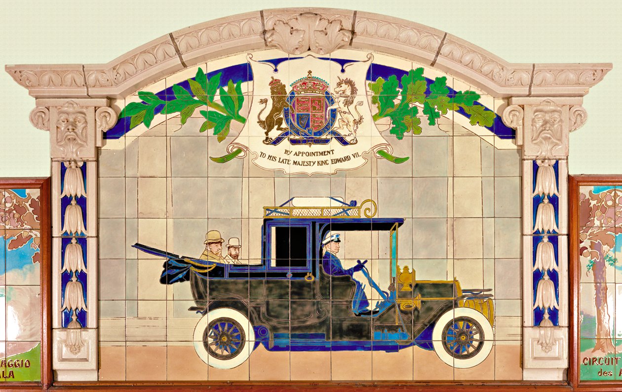 Kuningas Edward VII ja Walesin prinssi Sedanca de Ville -autossa (keramiikka) tekijältä Ernest Montaut