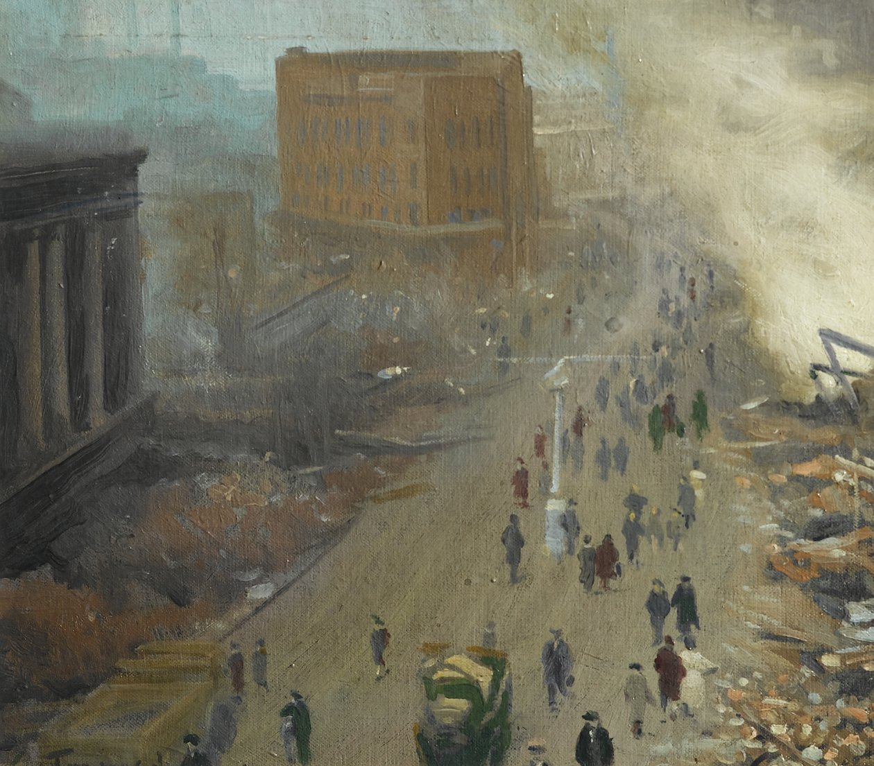 Uusi järjestys Euroopassa, pommitettiin Coventryä marraskuussa 1940, 1940 tekijältä Ernest Townsend