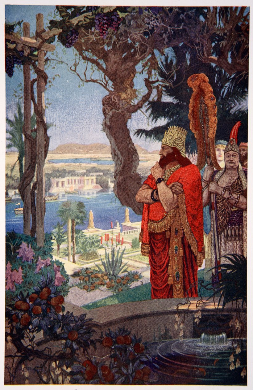 "Nebukadnessar Babylonin riippuvaisissa puutarhoissa", 1915. tekijältä Ernest Wellcousins