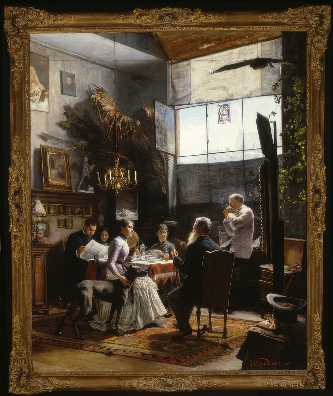 E. Hirschler-Kunwald, Ateljeessa / maalaus, 1888 tekijältä Ernestine Hirschler Kunwald