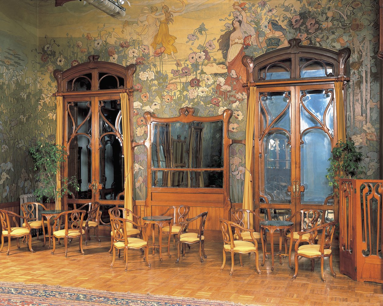 Suuren hotellin aulan sisätilat, Villa Igea, Palermo, Sisilia, Italia tekijältä Ernesto Basile