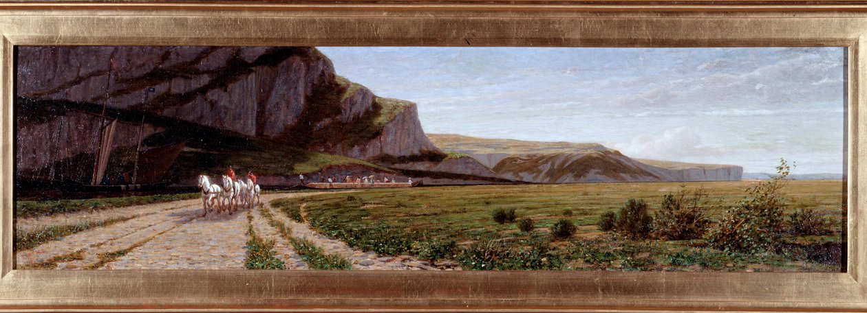 Crinanin kanavan ylittäminen, Skotlanti Ernesto Bertean maalaus (1836-1904) tekijältä Ernesto Bertea