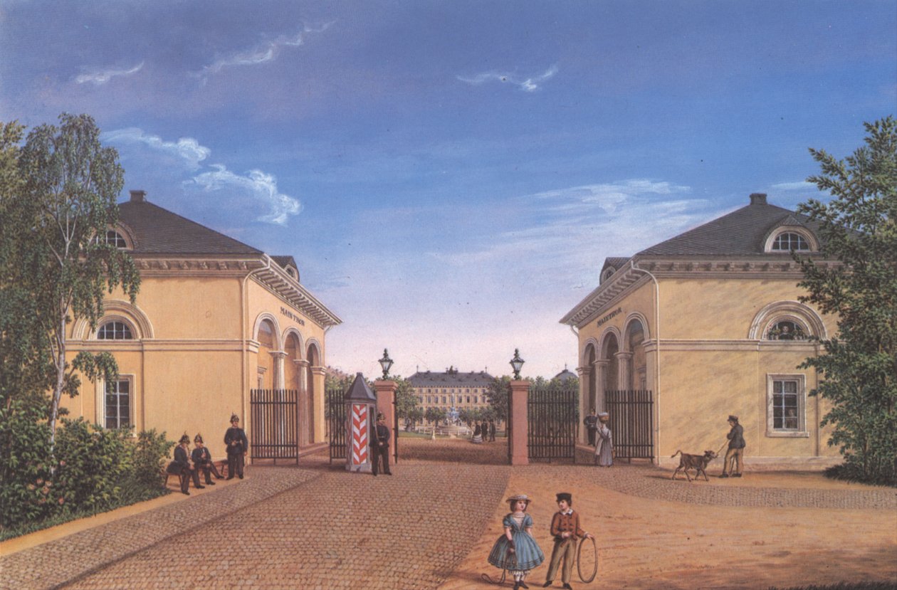 Darmstadt, Frankfurter Tor mit Blick zum Mathildenplatz tekijältä Ernst August Schnittspahn