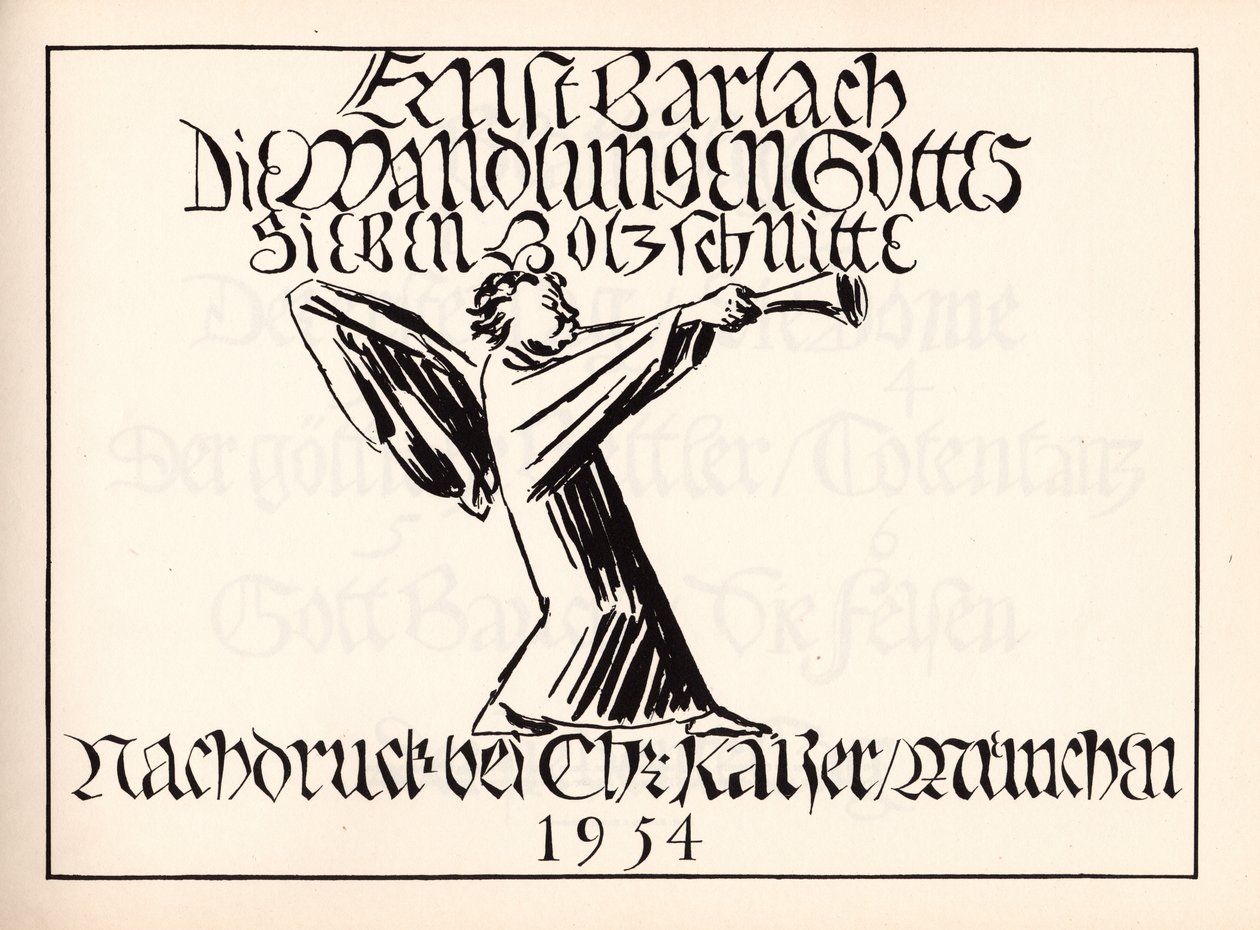 Die Wandlungen Gottes - Titelseite tekijältä Ernst Barlach